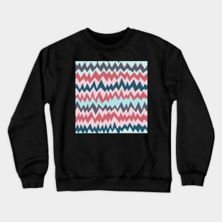 Modern minimalist zigzag in teal, navy blue and berry pink Crewneck Sweatshirt